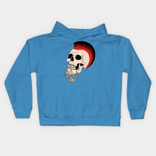 punck skull thinking,skull,punk rock,rocker,band Kids Hoodie